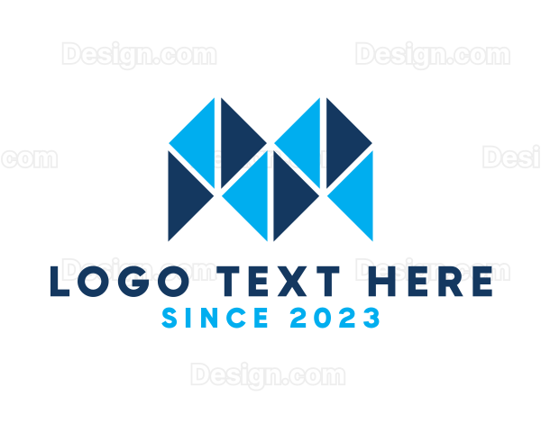 Blue Polygon M Logo