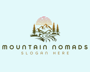 Mountain Sunset Adventure logo design