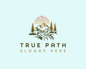 Mountain Sunset Adventure logo design