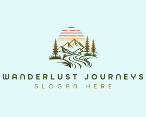 Mountain Sunset Adventure logo design