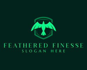 Flying Hawk Shield logo design