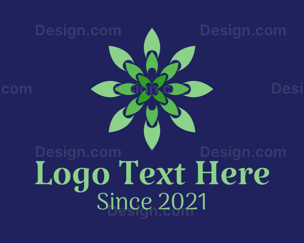 Green Flower Pattern Logo