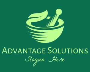 Simple Herbal Leaf Bowl logo design