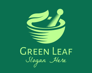 Simple Herbal Leaf Bowl logo design