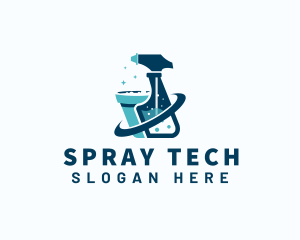 Cleaning Spray Sanitation logo design