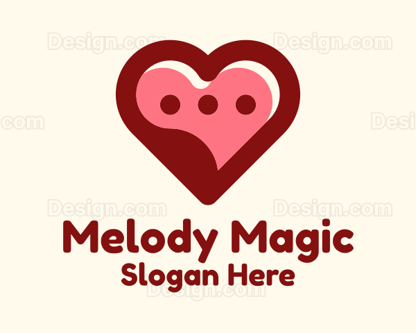 Lovely Heart Message Bubble Logo