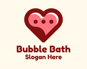 Lovely Heart Message Bubble logo design