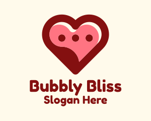 Lovely Heart Message Bubble logo design