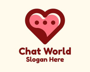 Lovely Heart Message Bubble logo design