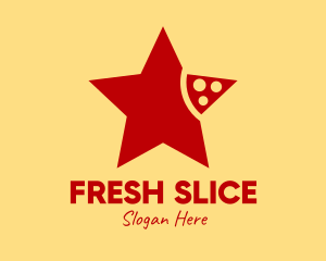 Pizza Slice Star Restaurant  logo design