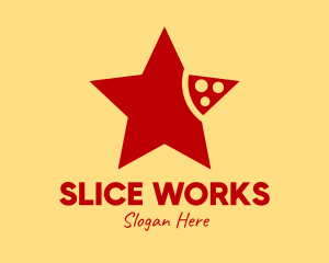 Pizza Slice Star Restaurant  logo design