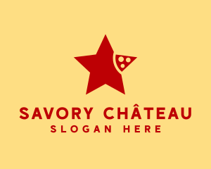 Pizza Slice Star Restaurant  logo design