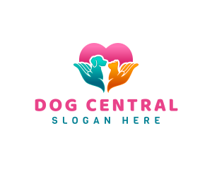 Dog Cat Heart logo design