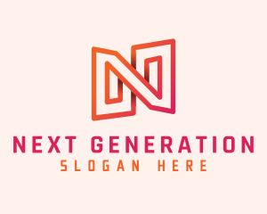 Generic Digital Monoline Letter N logo design