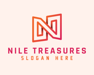 Generic Digital Monoline Letter N logo design