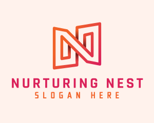 Generic Digital Monoline Letter N logo design