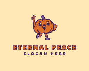 Peace Pumpkin Vegetable logo design