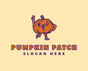 Peace Pumpkin Vegetable logo design