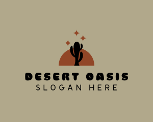 Desert Cactus Terrain logo design