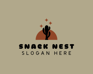 Desert Cactus Terrain logo design