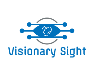 Blue Tech Eye logo design