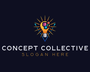 Pixel Idea Lightbulb logo
