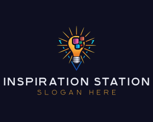 Pixel Idea Lightbulb logo