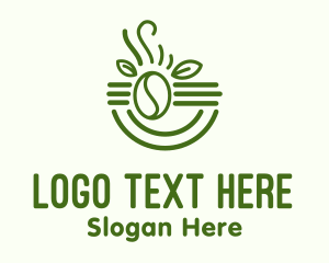 Organic Leaf Coffee Bean logo