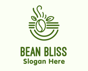 Organic Leaf Coffee Bean logo design