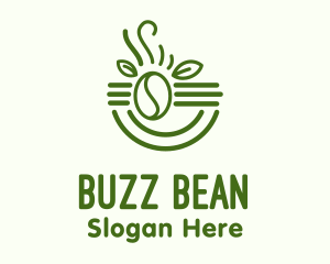 Organic Leaf Coffee Bean logo design