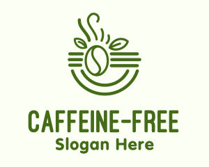 Organic Leaf Coffee Bean logo design