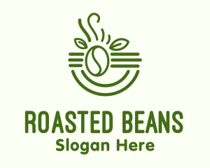 Organic Leaf Coffee Bean logo design