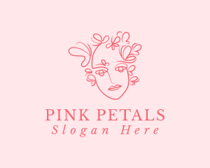 Pink Face Butterfly logo design