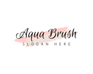 Feminine Spa Brush Wordmark logo design