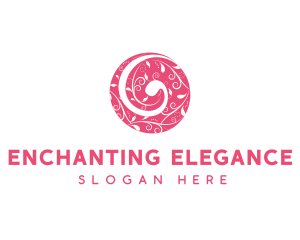 Floral Nature Swirl logo design