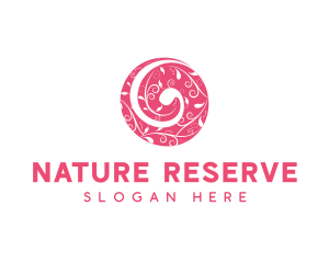 Floral Nature Swirl logo design