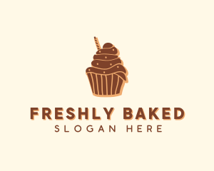 Baked Chocolate Cupcake logo design