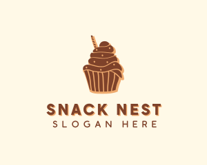 Baked Chocolate Cupcake logo design