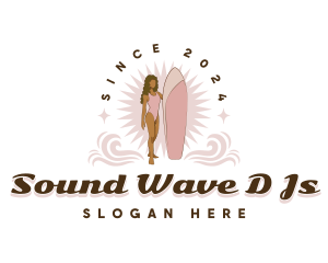 Islander Female Surfer logo design