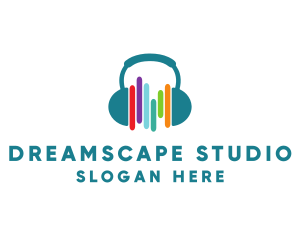 Sound Music Studio Headphones  logo design