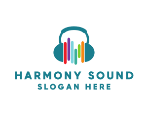 Sound Music Studio Headphones  logo design