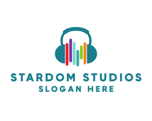 Sound Music Studio Headphones  logo design