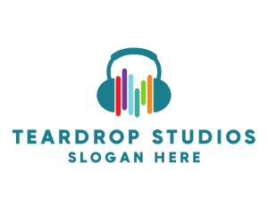 Sound Music Studio Headphones  logo design