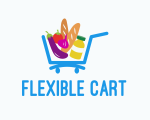 Grocery Supermarket Cart logo design