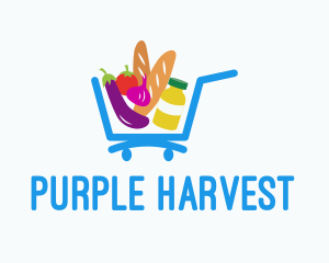 Grocery Supermarket Cart logo design