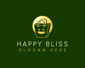 Happy Shopping Bag logo design