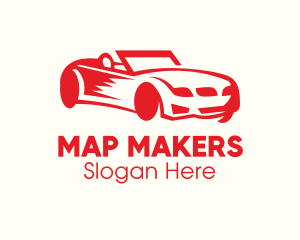 Red Convertible Car logo design