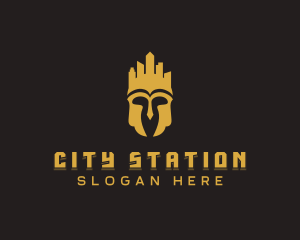 City Spartan Helmet logo design