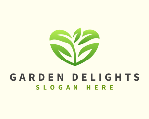 Heart Plant Nature logo design