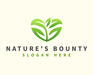 Heart Plant Nature logo design